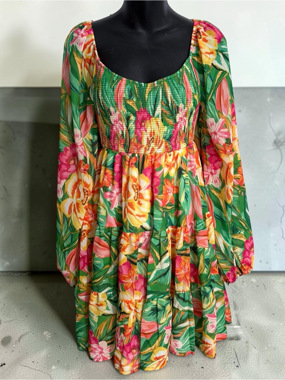 Baltic Born Acapulco Short Green Bright Floral Dress